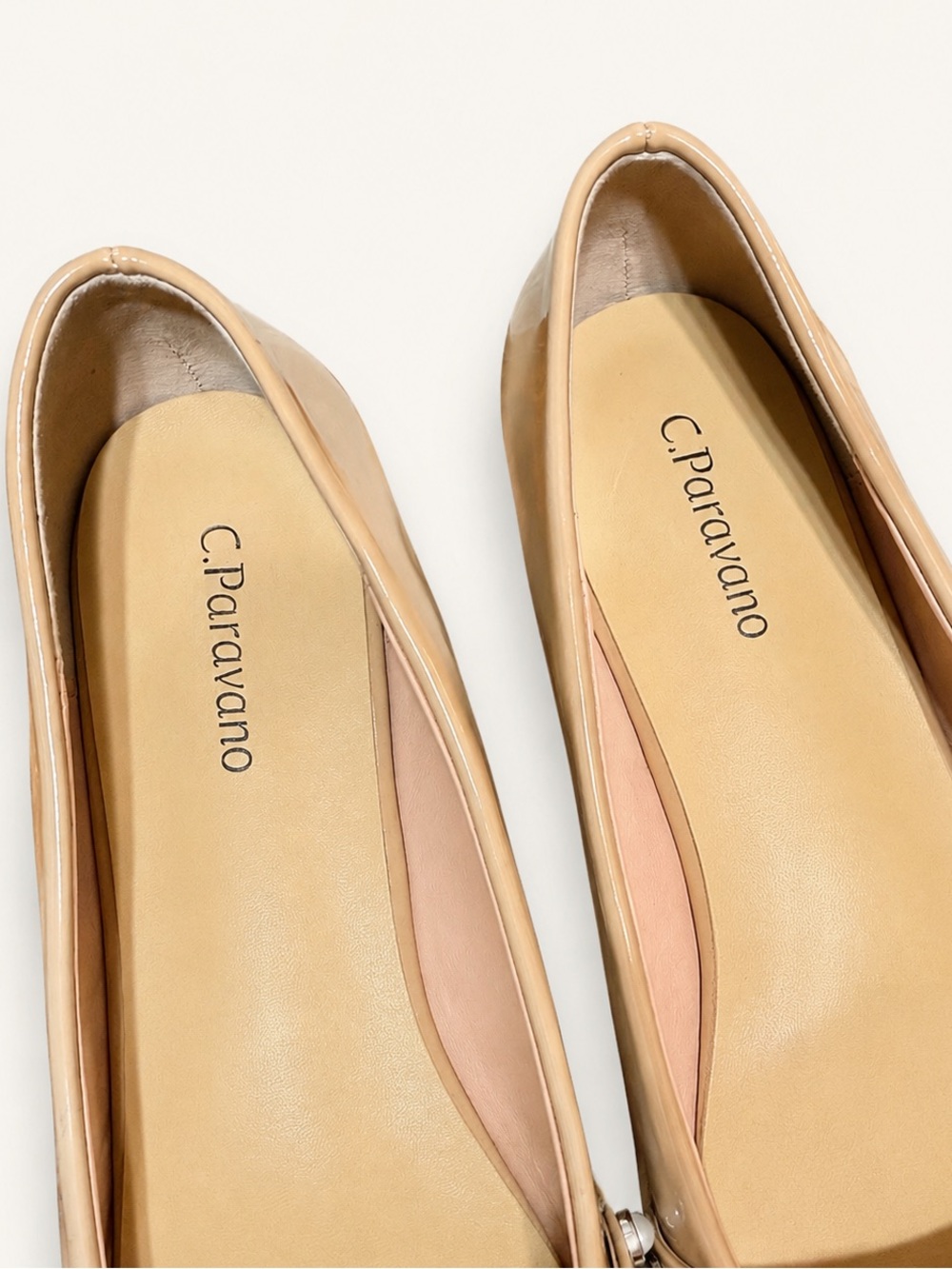 C.Paravano Nude Patent Pearl-Strap Mary Jane Flats - Picture 7 of 7